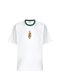 T-shirt à col rond brodé blanc Kenzo
