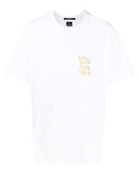 T-shirt à col rond brodé blanc Ksubi