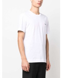 T-shirt à col rond brodé blanc Zegna