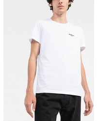 T-shirt à col rond brodé blanc Balmain