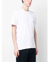 T-shirt à col rond brodé blanc Woolrich