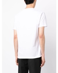 T-shirt à col rond brodé blanc Alexander McQueen