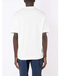 T-shirt à col rond brodé blanc Emporio Armani