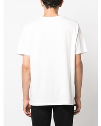 T-shirt à col rond brodé blanc Balmain