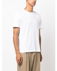 T-shirt à col rond brodé blanc Eleventy