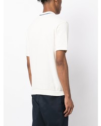 T-shirt à col rond brodé blanc Fred Perry