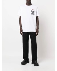 T-shirt à col rond brodé blanc Maharishi