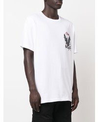 T-shirt à col rond brodé blanc Maharishi