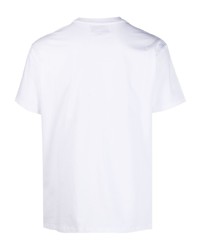 T-shirt à col rond brodé blanc Maison Labiche