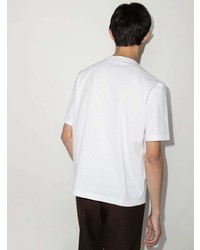 T-shirt à col rond brodé blanc Lanvin