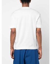 T-shirt à col rond brodé blanc Emporio Armani