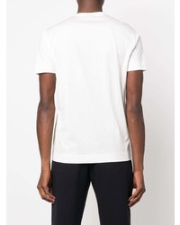 T-shirt à col rond brodé blanc Emporio Armani