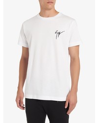 T-shirt à col rond brodé blanc Giuseppe Zanotti