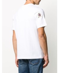 T-shirt à col rond brodé blanc Tommy Hilfiger