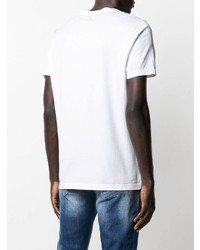 T-shirt à col rond brodé blanc Dondup