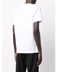 T-shirt à col rond brodé blanc Fendi