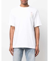 T-shirt à col rond brodé blanc Kenzo