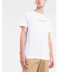 T-shirt à col rond brodé blanc Missoni