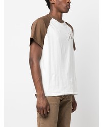 T-shirt à col rond brodé blanc Rhude