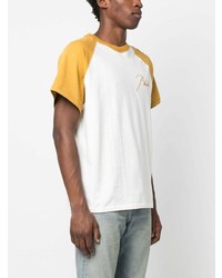 T-shirt à col rond brodé blanc Rhude