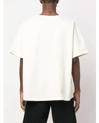 T-shirt à col rond brodé blanc Rhude