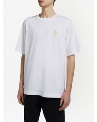 T-shirt à col rond brodé blanc Giuseppe Zanotti