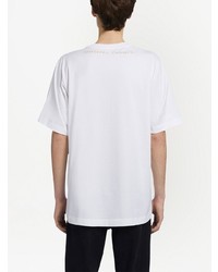 T-shirt à col rond brodé blanc Giuseppe Zanotti