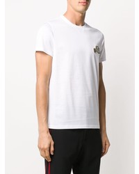 T-shirt à col rond brodé blanc Moncler