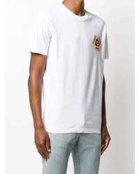 T-shirt à col rond brodé blanc DSQUARED2