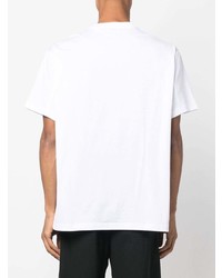 T-shirt à col rond brodé blanc Burberry