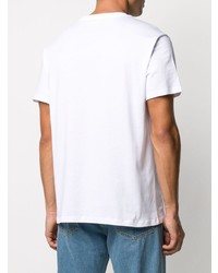 T-shirt à col rond brodé blanc Loewe