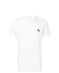 T-shirt à col rond brodé blanc Low Brand