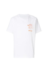 T-shirt à col rond brodé blanc Maharishi