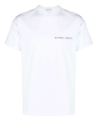 T-shirt à col rond brodé blanc Maison Labiche