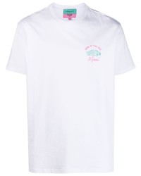 T-shirt à col rond brodé blanc Maison Labiche