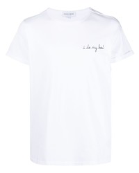 T-shirt à col rond brodé blanc Maison Labiche