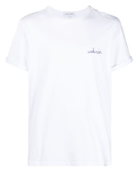 T-shirt à col rond brodé blanc Maison Labiche