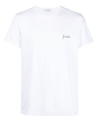 T-shirt à col rond brodé blanc Maison Labiche