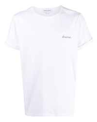 T-shirt à col rond brodé blanc Maison Labiche