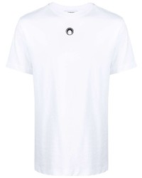 T-shirt à col rond brodé blanc Marine Serre