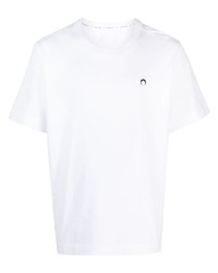 T-shirt à col rond brodé blanc Marine Serre
