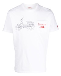 T-shirt à col rond brodé blanc MC2 Saint Barth