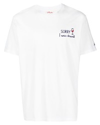 T-shirt à col rond brodé blanc MC2 Saint Barth