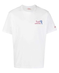 T-shirt à col rond brodé blanc MC2 Saint Barth