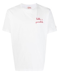 T-shirt à col rond brodé blanc MC2 Saint Barth