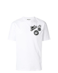 T-shirt à col rond brodé blanc McQ Alexander McQueen