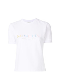 T-shirt à col rond brodé blanc Misbhv