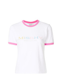T-shirt à col rond brodé blanc Misbhv