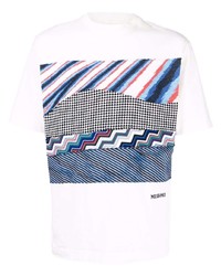 T-shirt à col rond brodé blanc Missoni