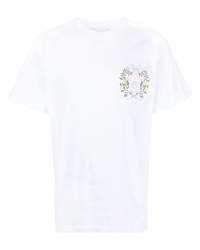 T-shirt à col rond brodé blanc MOUTY